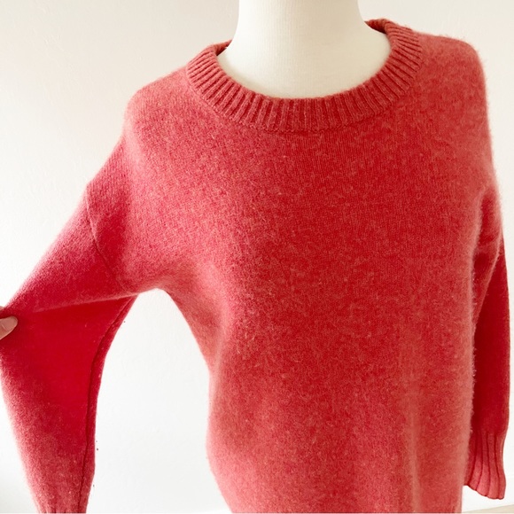 Rachel Zoe 100% 2-Ply Cashmere Crew Sweater in Red Orange | Medium - Picture 5 of 11